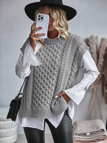 Trendy Comfortabel Dames Gebreid Gilet met Losse Pasvorm