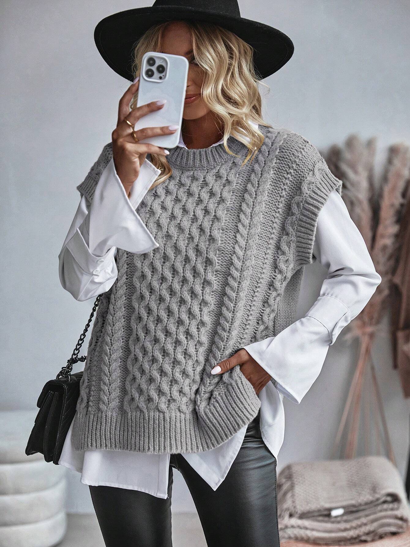 Trendy Comfortabel Dames Gebreid Gilet met Losse Pasvorm