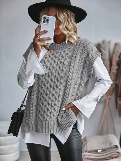 Trendy Comfortabel Dames Gebreid Gilet met Losse Pasvorm