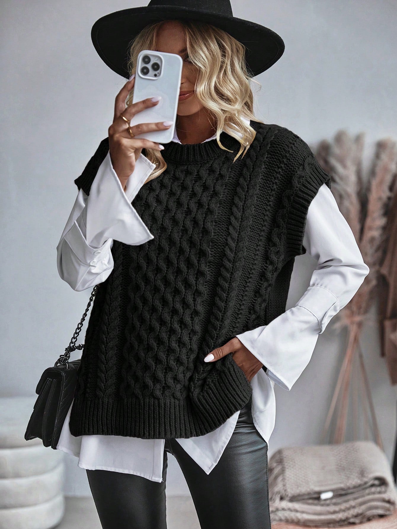 Trendy Comfortabel Dames Gebreid Gilet met Losse Pasvorm