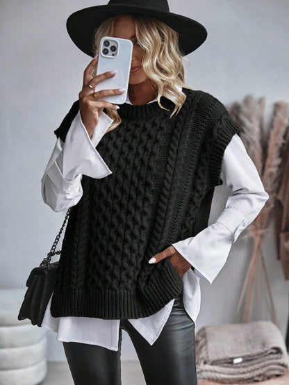 Trendy Comfortabel Dames Gebreid Gilet met Losse Pasvorm