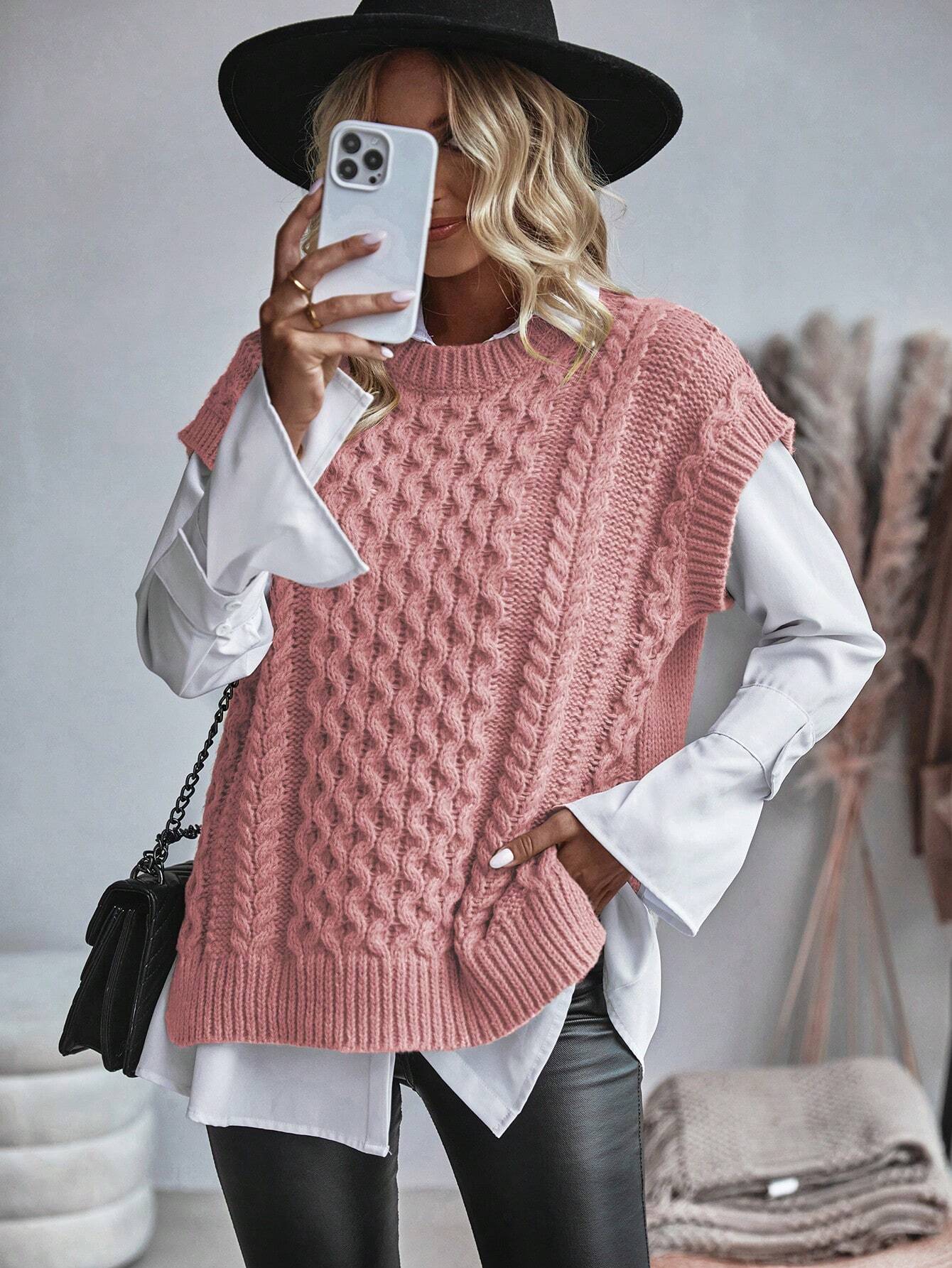 Trendy Comfortabel Dames Gebreid Gilet met Losse Pasvorm