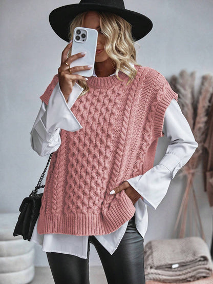 Trendy Comfortabel Dames Gebreid Gilet met Losse Pasvorm