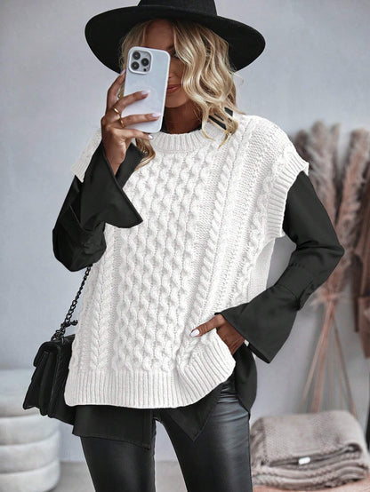 Trendy Comfortabel Dames Gebreid Gilet met Losse Pasvorm