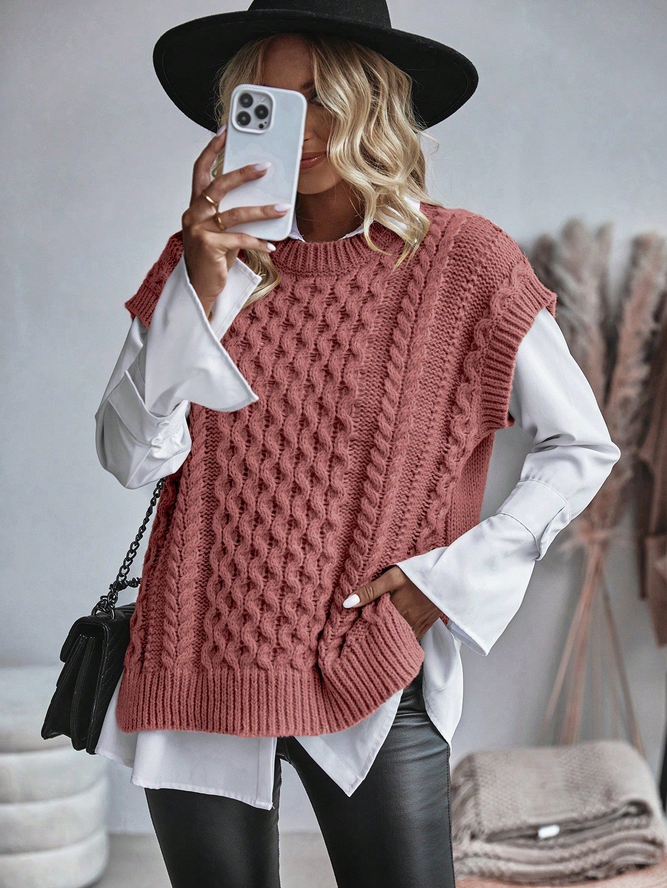 Trendy Comfortabel Dames Gebreid Gilet met Losse Pasvorm