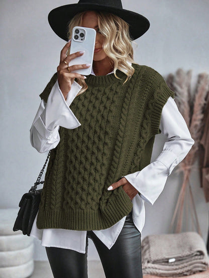 Trendy Comfortabel Dames Gebreid Gilet met Losse Pasvorm