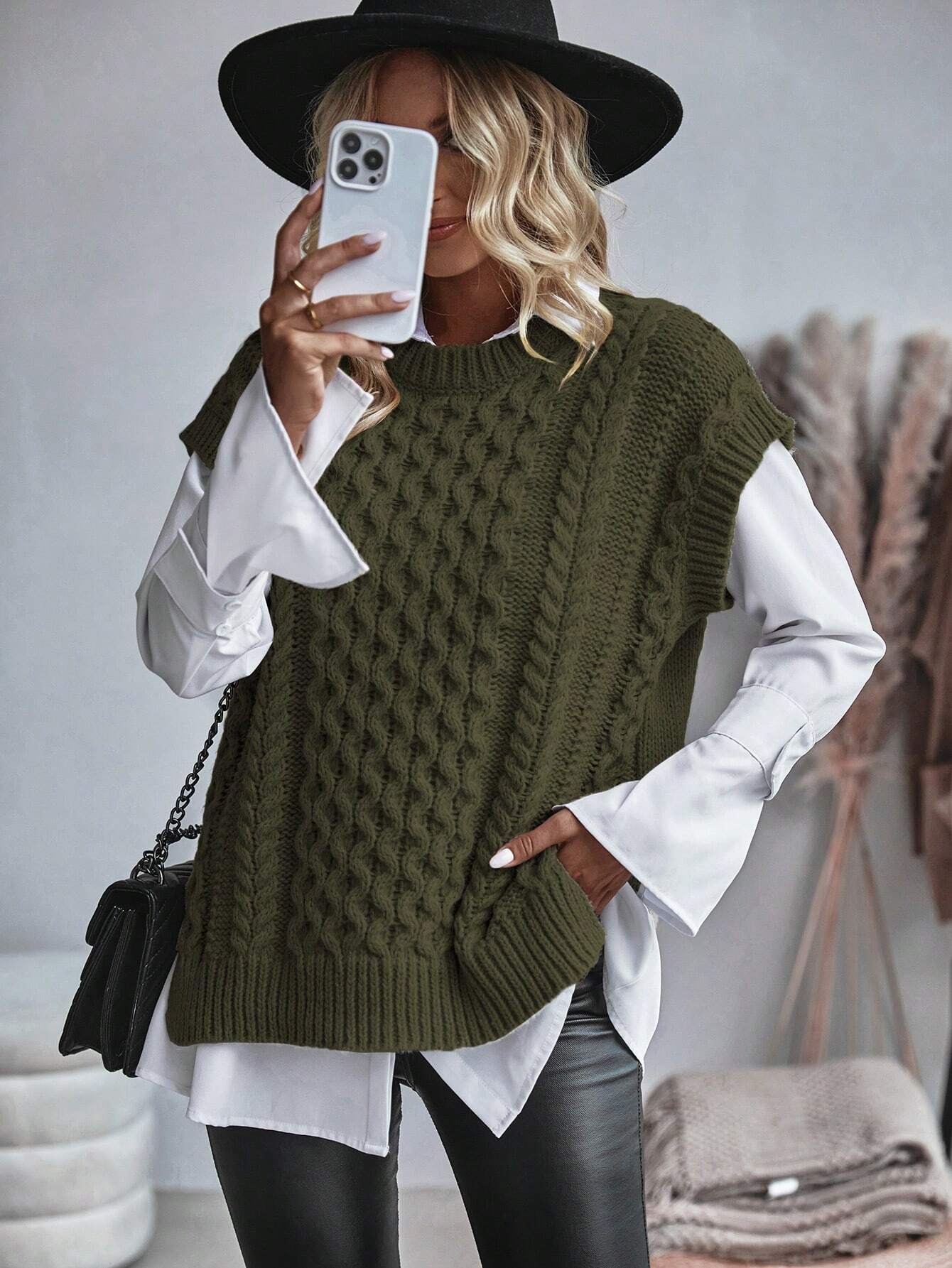 Trendy Comfortabel Dames Gebreid Gilet met Losse Pasvorm