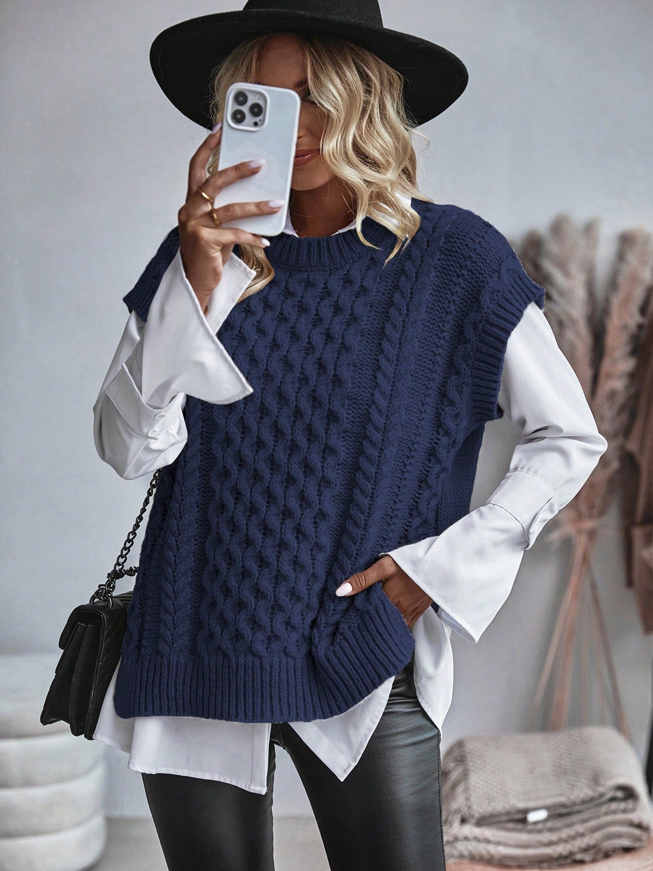 Trendy Comfortabel Dames Gebreid Gilet met Losse Pasvorm