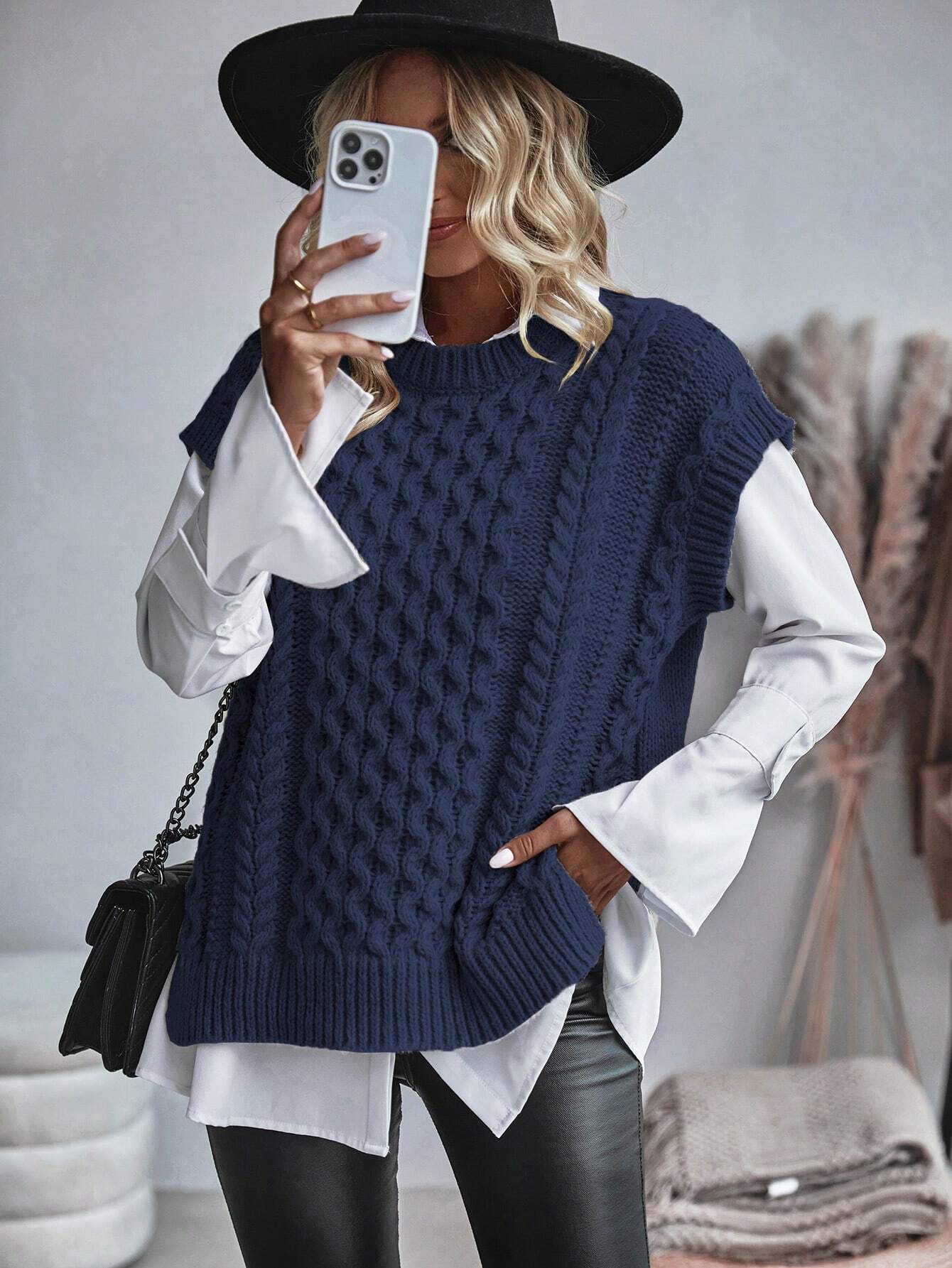Trendy Comfortabel Dames Gebreid Gilet met Losse Pasvorm