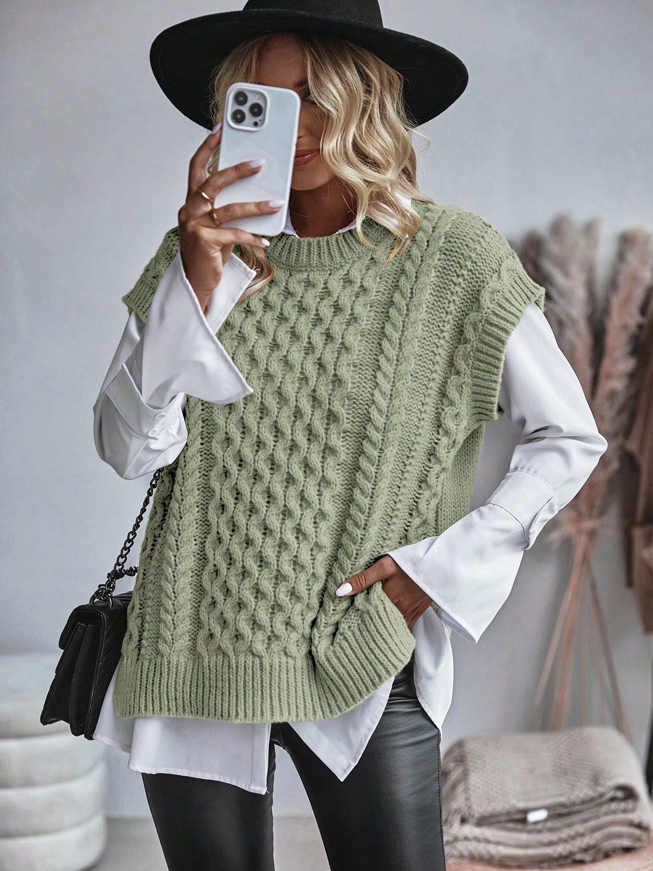 Trendy Comfortabel Dames Gebreid Gilet met Losse Pasvorm
