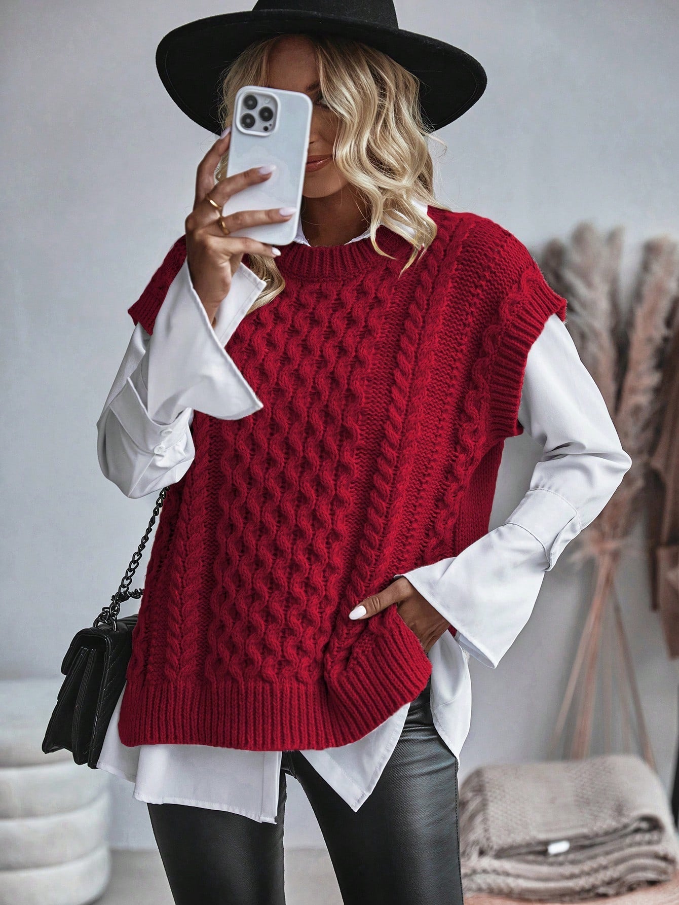 Trendy Comfortabel Dames Gebreid Gilet met Losse Pasvorm
