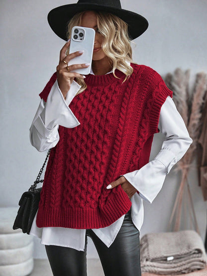 Trendy Comfortabel Dames Gebreid Gilet met Losse Pasvorm
