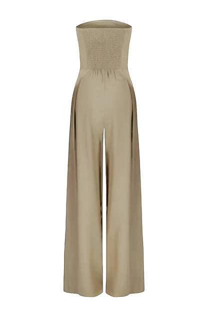 Combinaison bustier chic pour femmes avec taille haute et pantalons larges