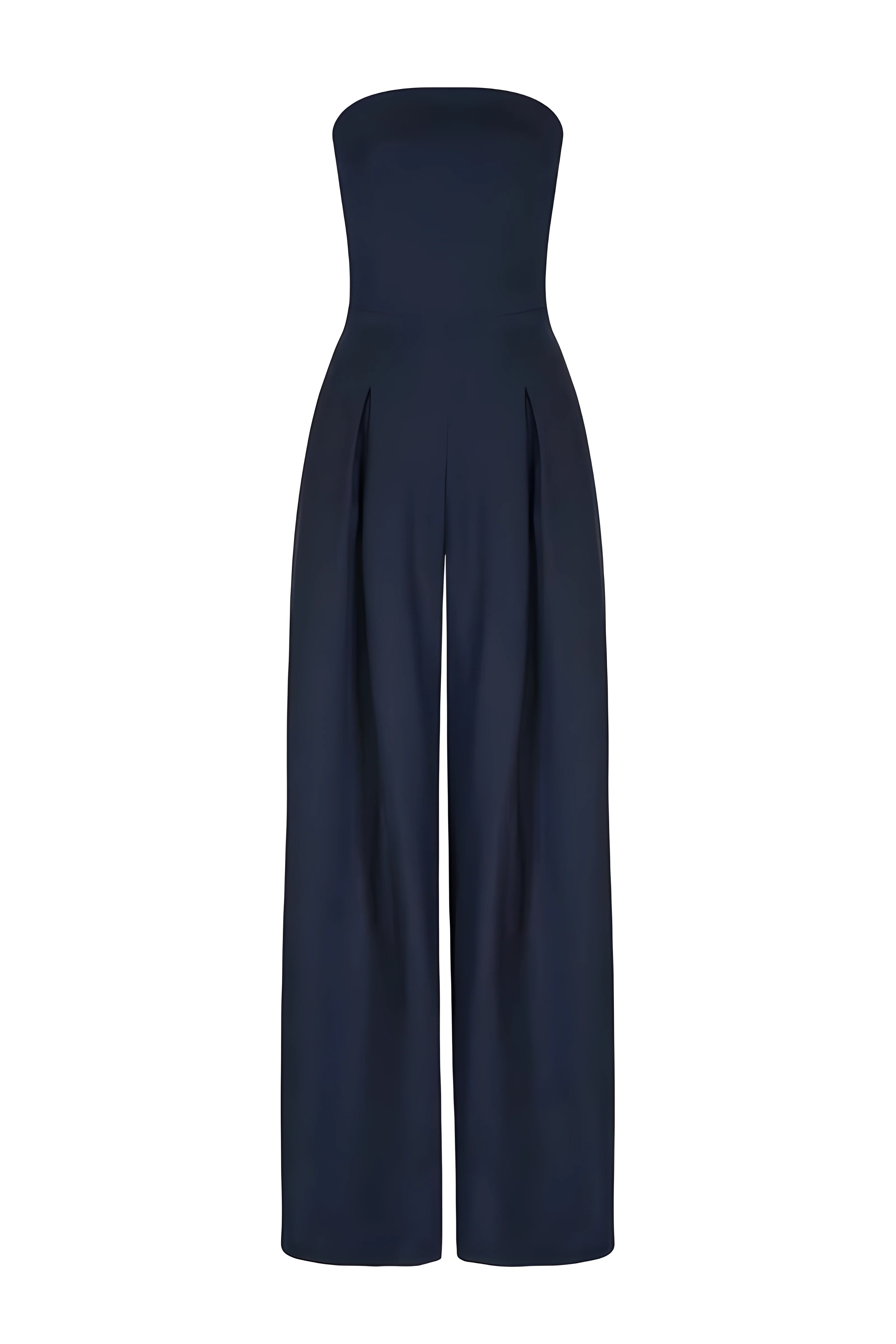 Combinaison bustier chic pour femmes avec taille haute et pantalons larges