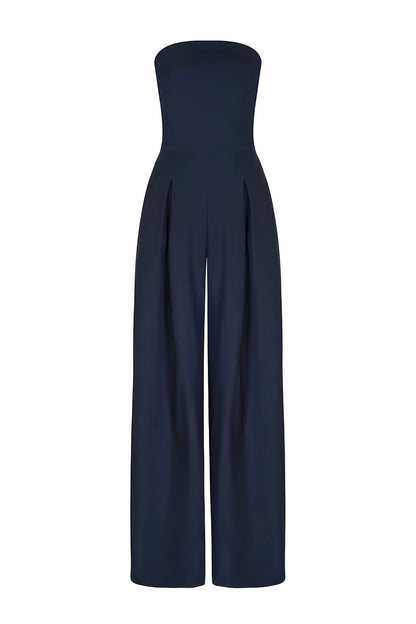 Combinaison bustier chic pour femmes avec taille haute et pantalons larges