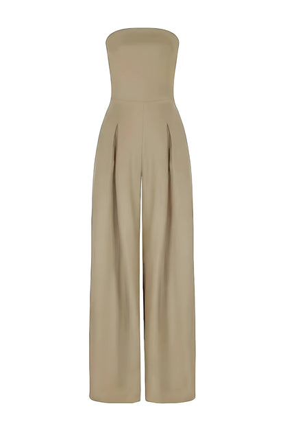 Combinaison bustier chic pour femmes avec taille haute et pantalons larges