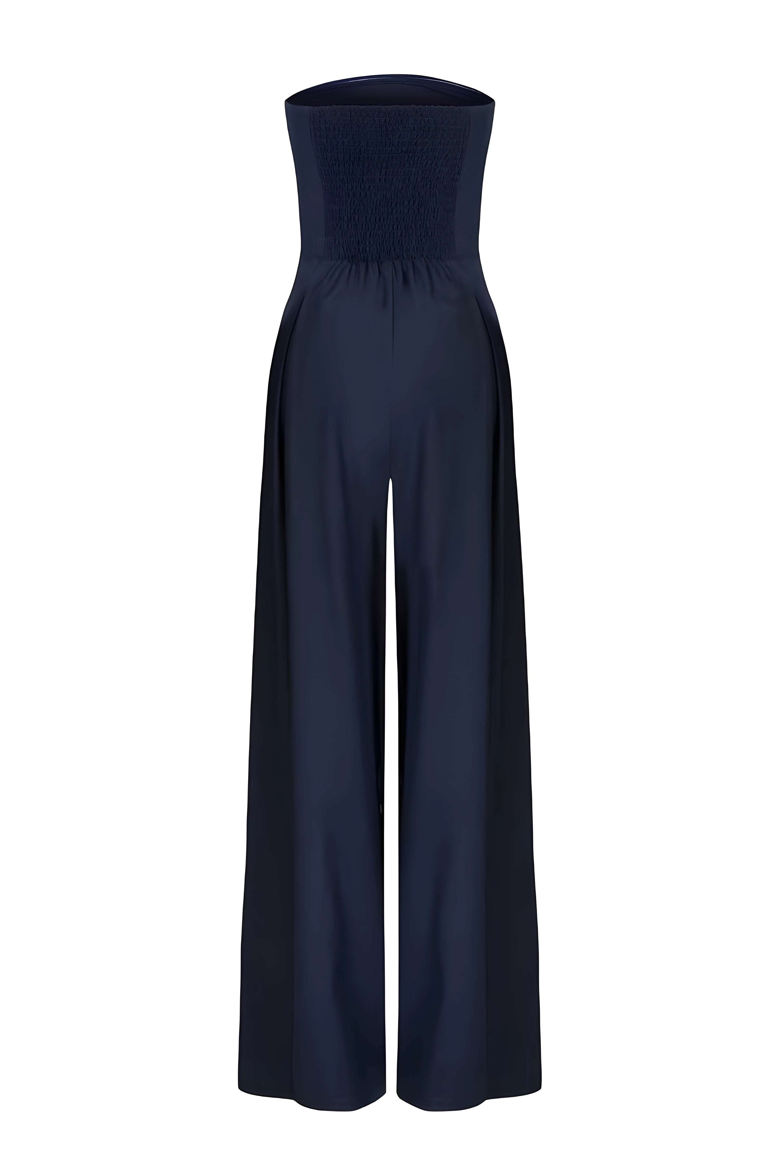 Combinaison bustier chic pour femmes avec taille haute et pantalons larges