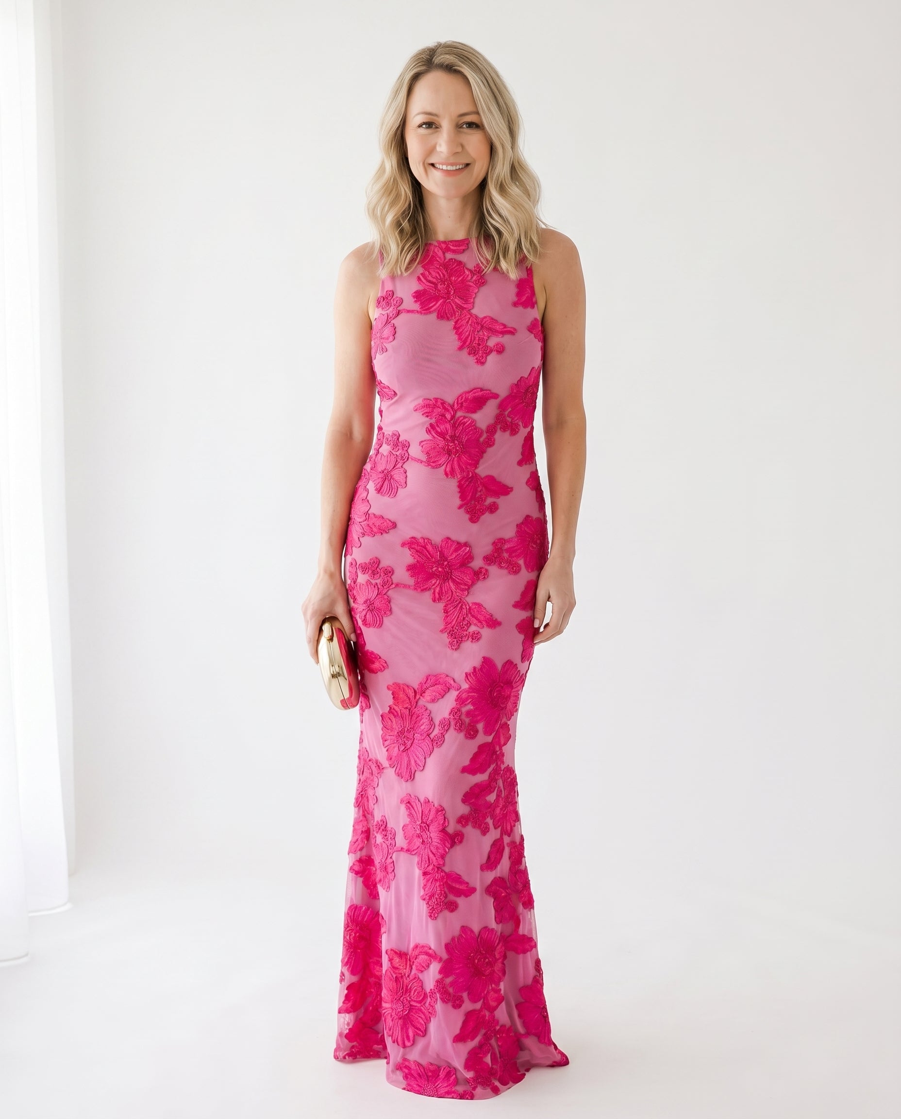 ruby-bloemenjurk-dames-donkerroze-1