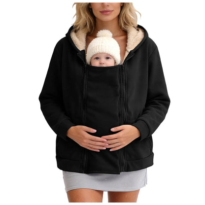 Veste de portage de bébé en fleece, vue de face