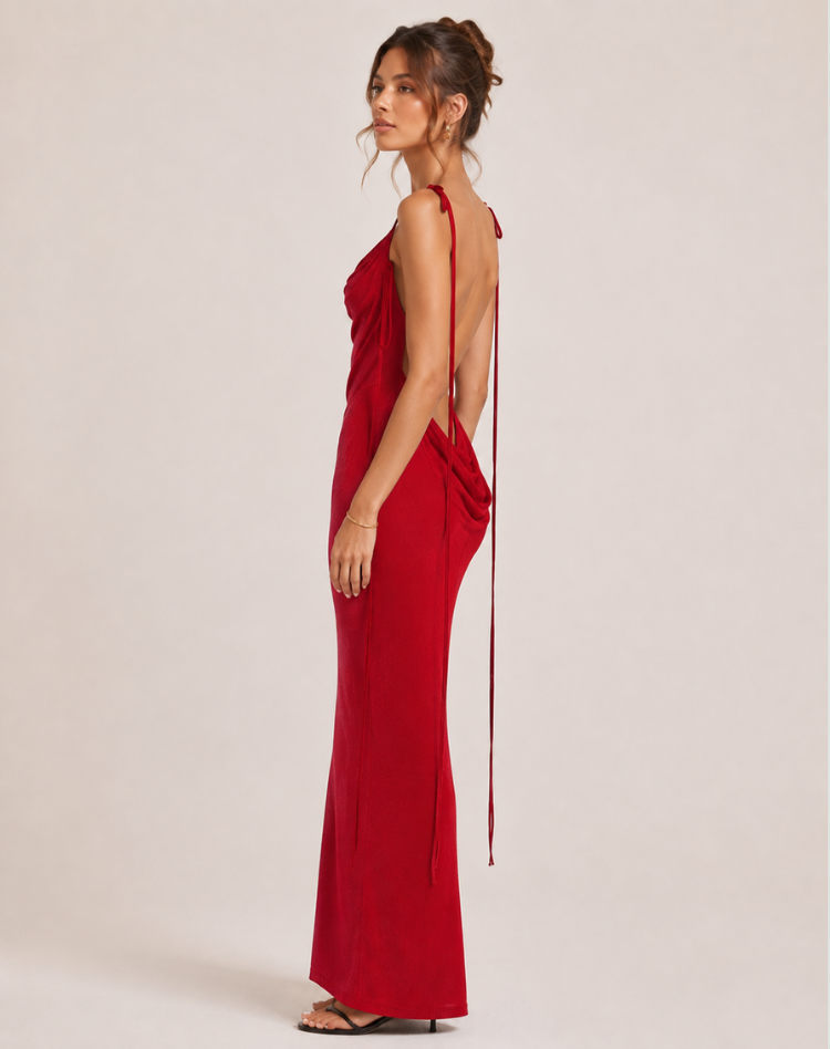 Ohanna | Robe midi élégante à col bénitier