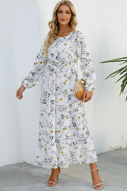 Maxi Zomerjurk Met Bloemenprint En Lange Mouwen Voor Dames