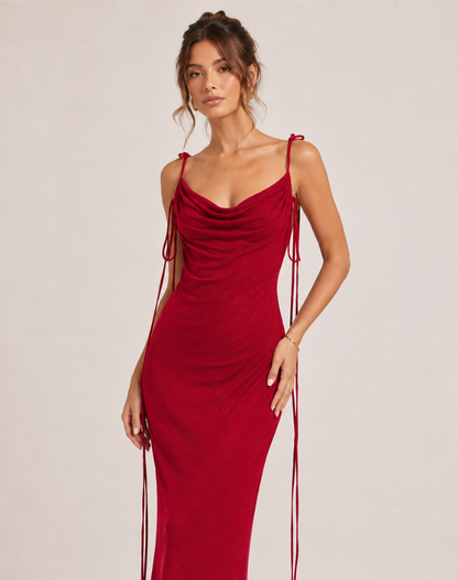 Ohanna | Robe midi élégante à col bénitier