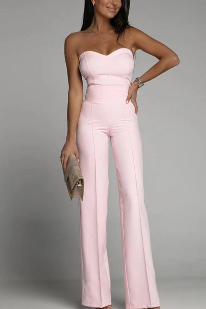Trendy Strapless Jumpsuit With Wide Legs for Women