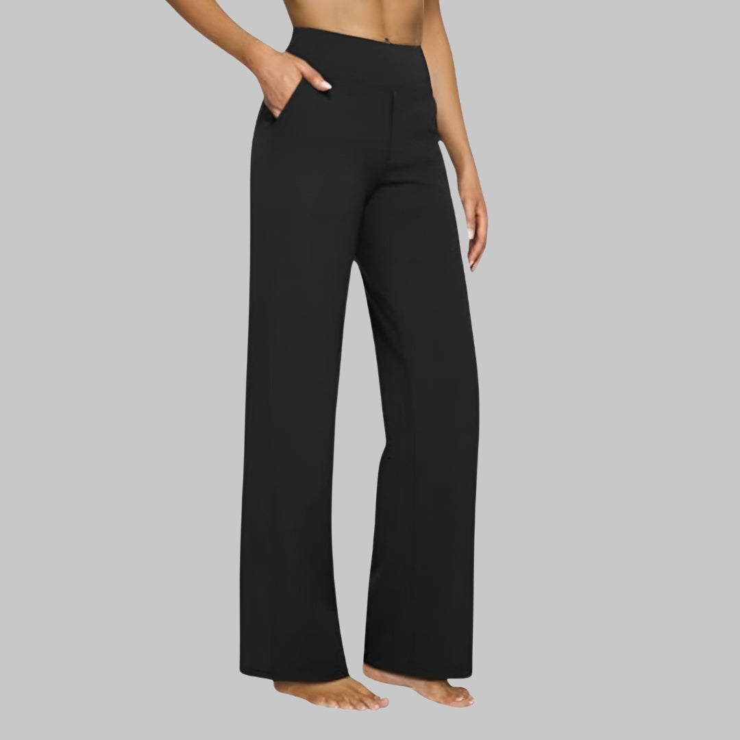 Comfortabele Wijde Broek Dames met Hoge Taille en Zakken
