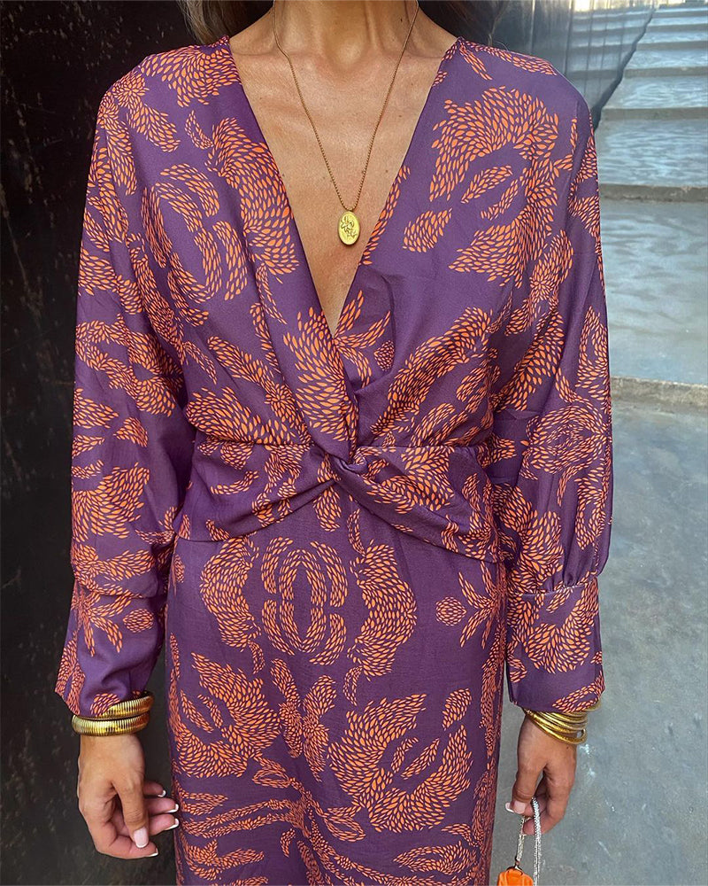 Catrina | Bohemian Midi Jurk met Print