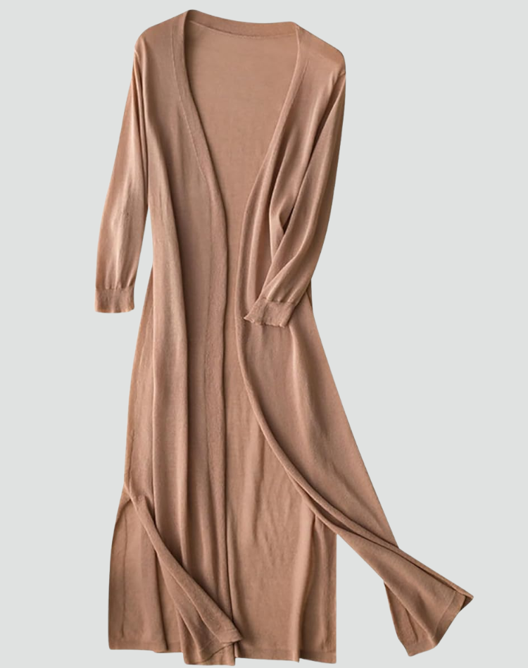 Lange Zachte Dames Cardigan met Open Voorkant