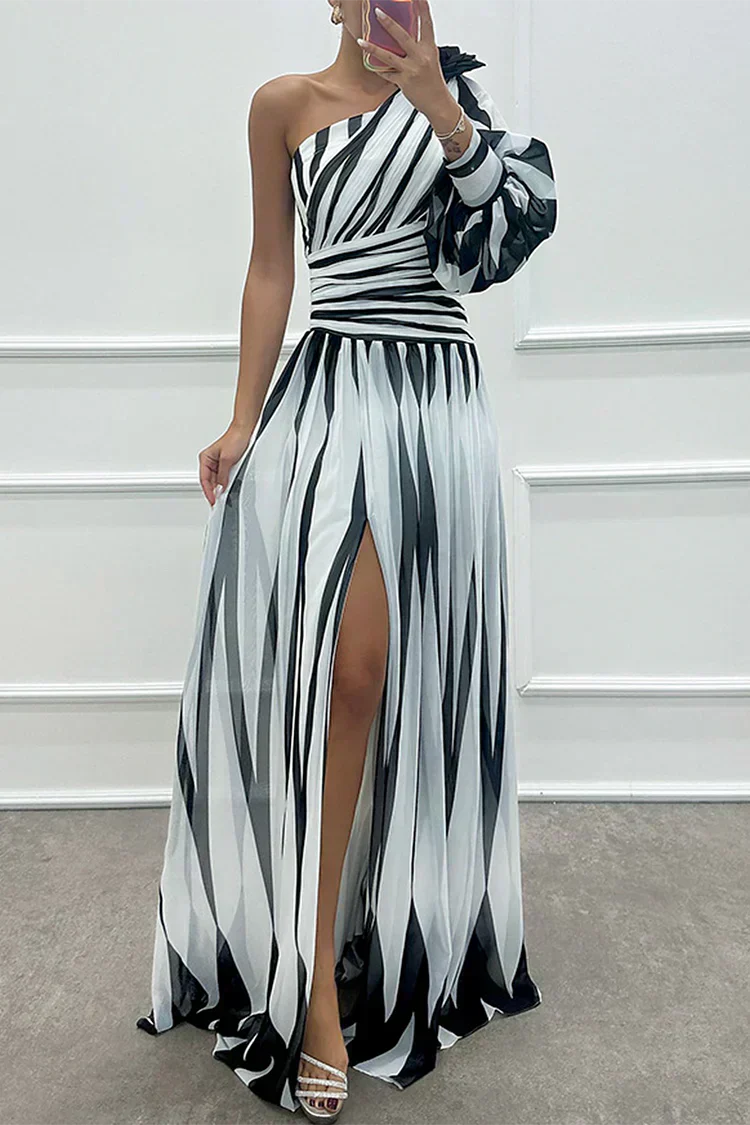 One Shoulder Gala Maxi Dress With Split