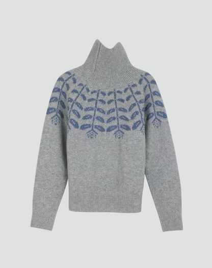 Pull col roulé chaud tricoté pour femmes à manches longues