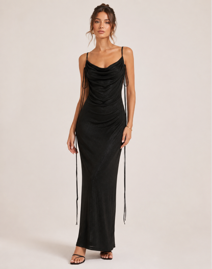 Ohanna | Robe midi élégante à col bénitier
