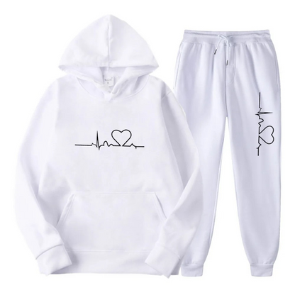 Comfortabele Dames Hoodie Trainingspak Set met Print