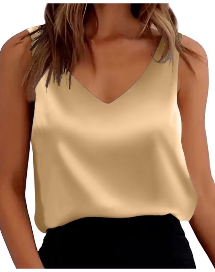 Lovy | Cami V-Neck Top with Spaghetti Straps