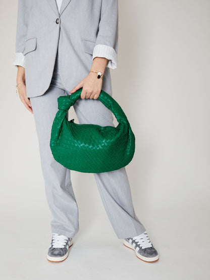 Viana | Bold Emerald Green Woven Handbag