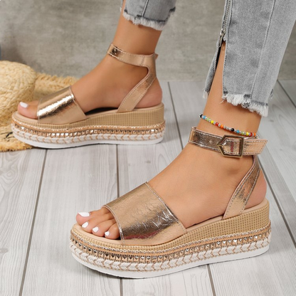 Romy | Elegante Plateau sandalen met Enkelbandje