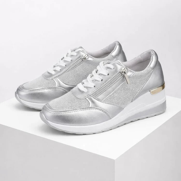 Dames Sleehak Lichtgewichte Sneakers met Vetersluiting