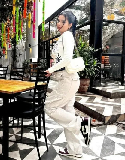 Violette | Cargo Broek met Verstelbare Taille