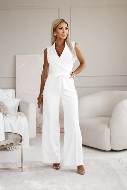 Rowan | Elegante Witte Jumpsuit met Ceintuur