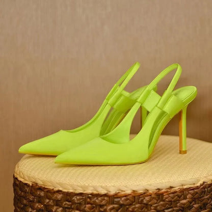Philia | Puntige Slingback Hakken met Hoge Hak