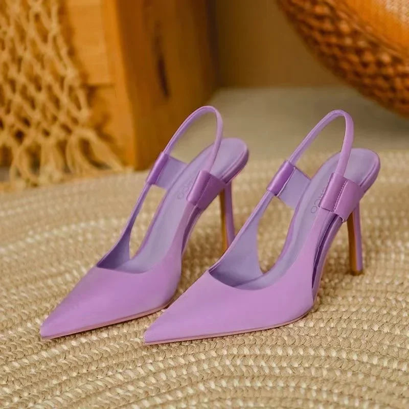 Philia | Puntige Slingback Hakken met Hoge Hak