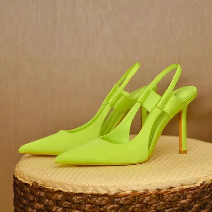 Philia | Puntige Slingback Hakken met Hoge Hak