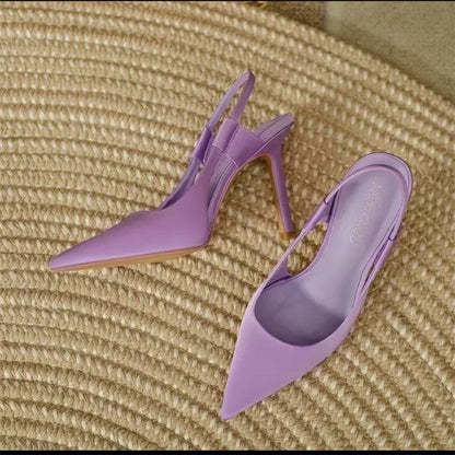 Philia | Puntige Slingback Hakken met Hoge Hak