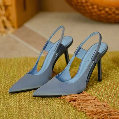 Philia | Puntige Slingback Hakken met Hoge Hak