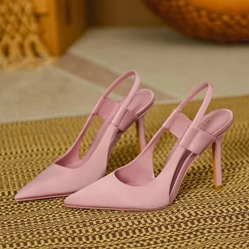 Philia | Puntige Slingback Hakken met Hoge Hak