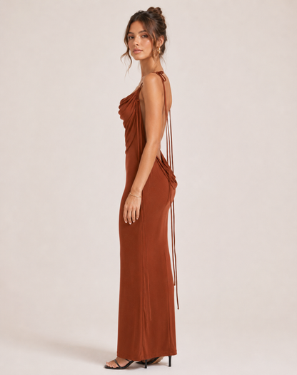 Ohanna | Robe midi élégante à col bénitier