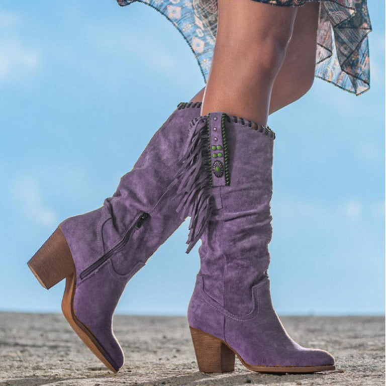 Kayrah | Kowbojskie buty Western z frędzlami