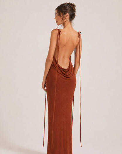 Ohanna | Robe midi élégante à col bénitier