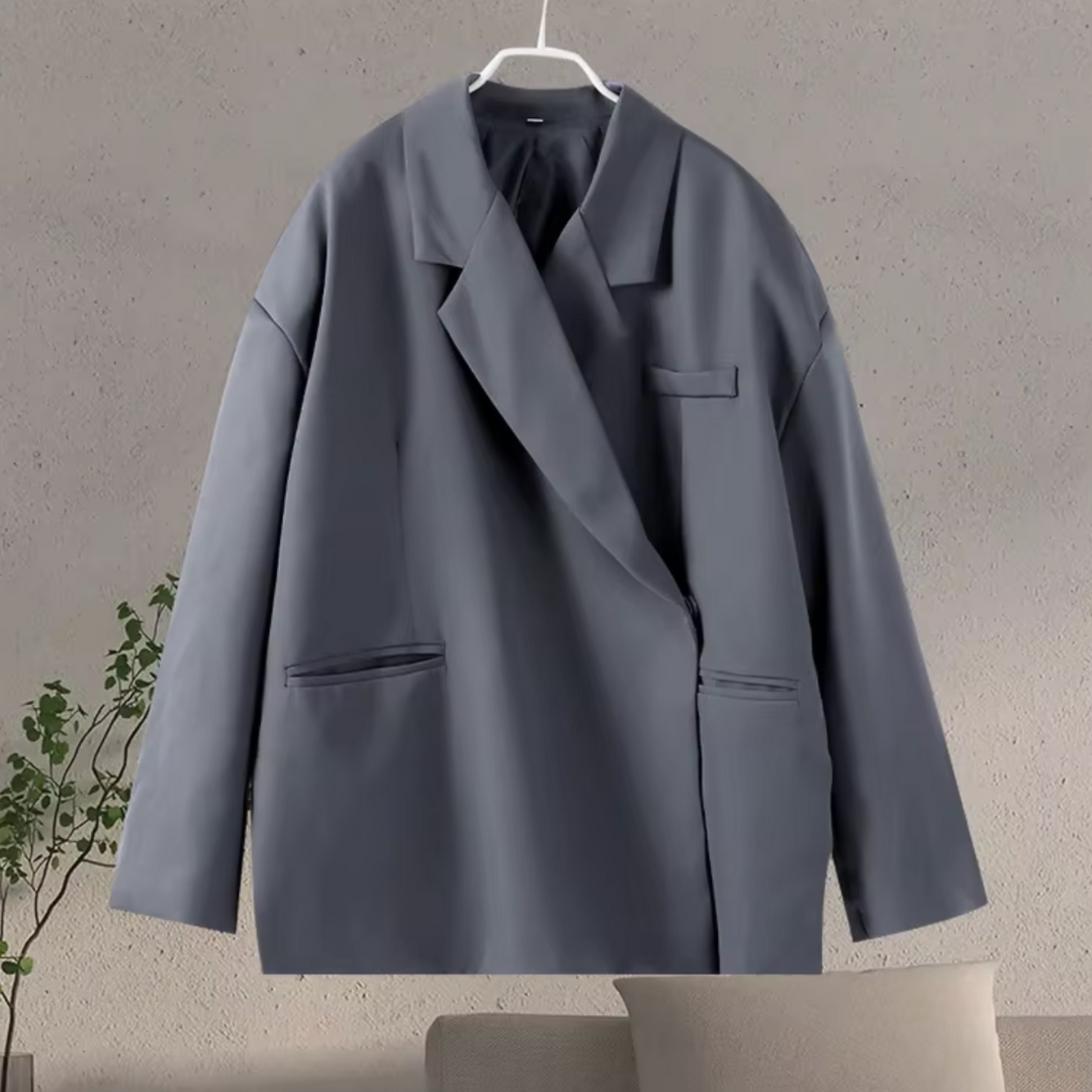 Oversized chique dames blazer met lange mouwen en knoopsluiting